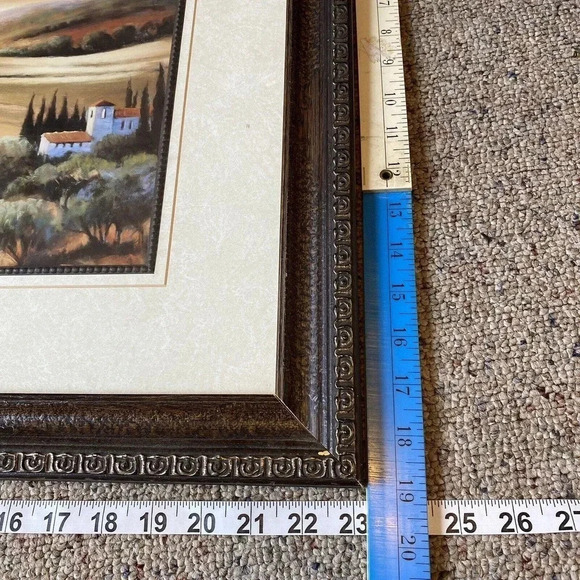 Art Fram Landscape Carol Jessen "Afternoon Light In Tuscany" Canvas Litho 38"W - Picture 2 of 8